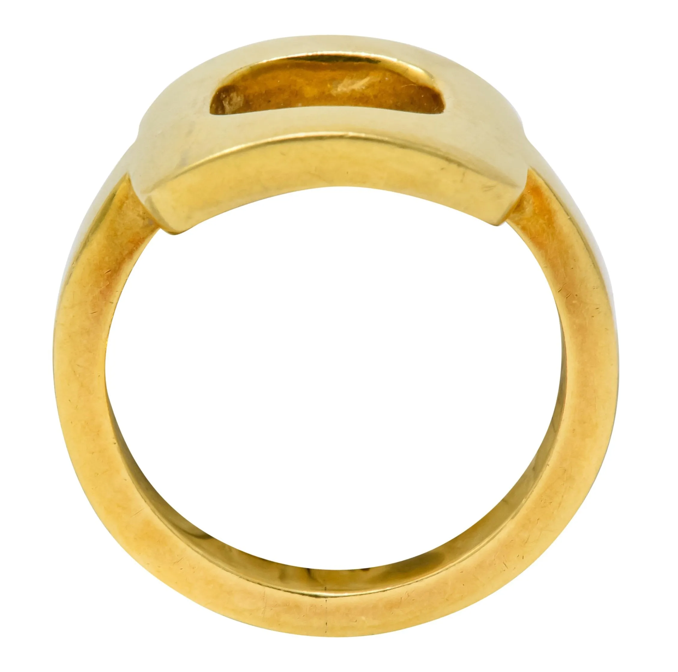 Dinh Van Cartier Modernist 18 Karat Yellow Gold Cushion Ring