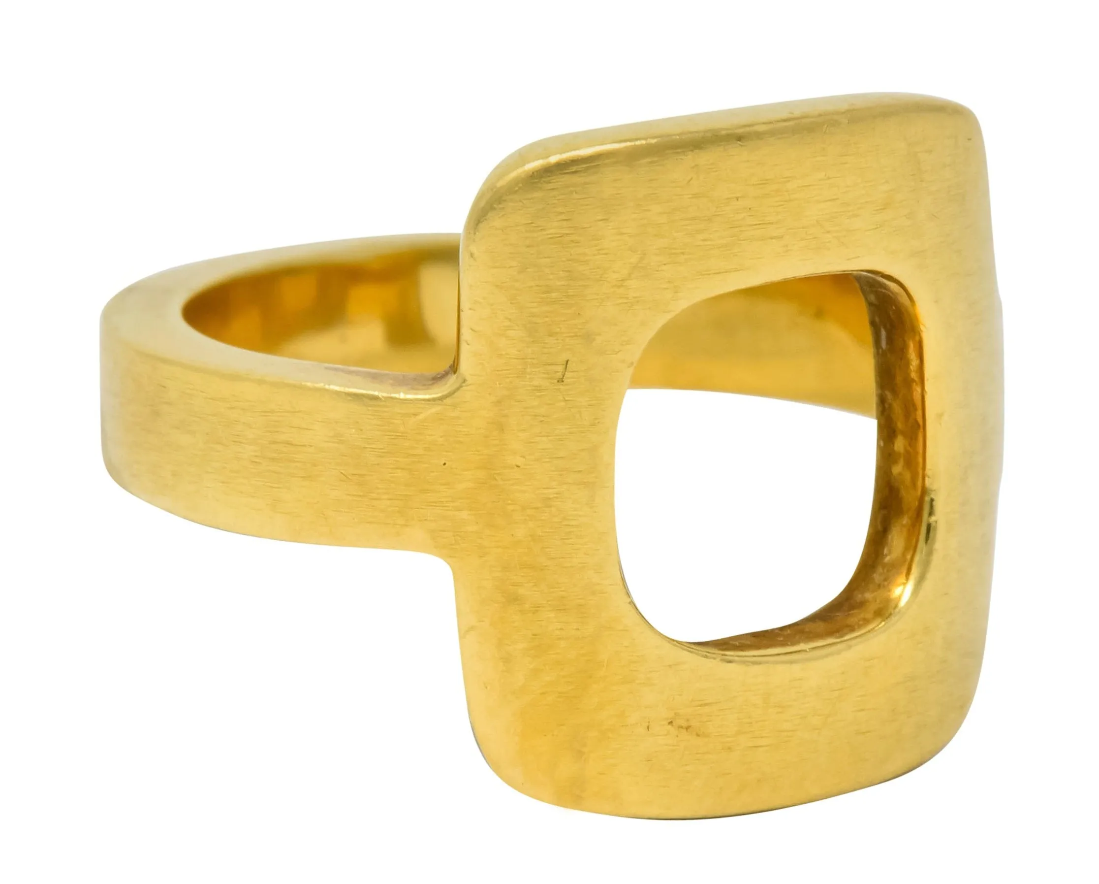 Dinh Van Cartier Modernist 18 Karat Yellow Gold Cushion Ring