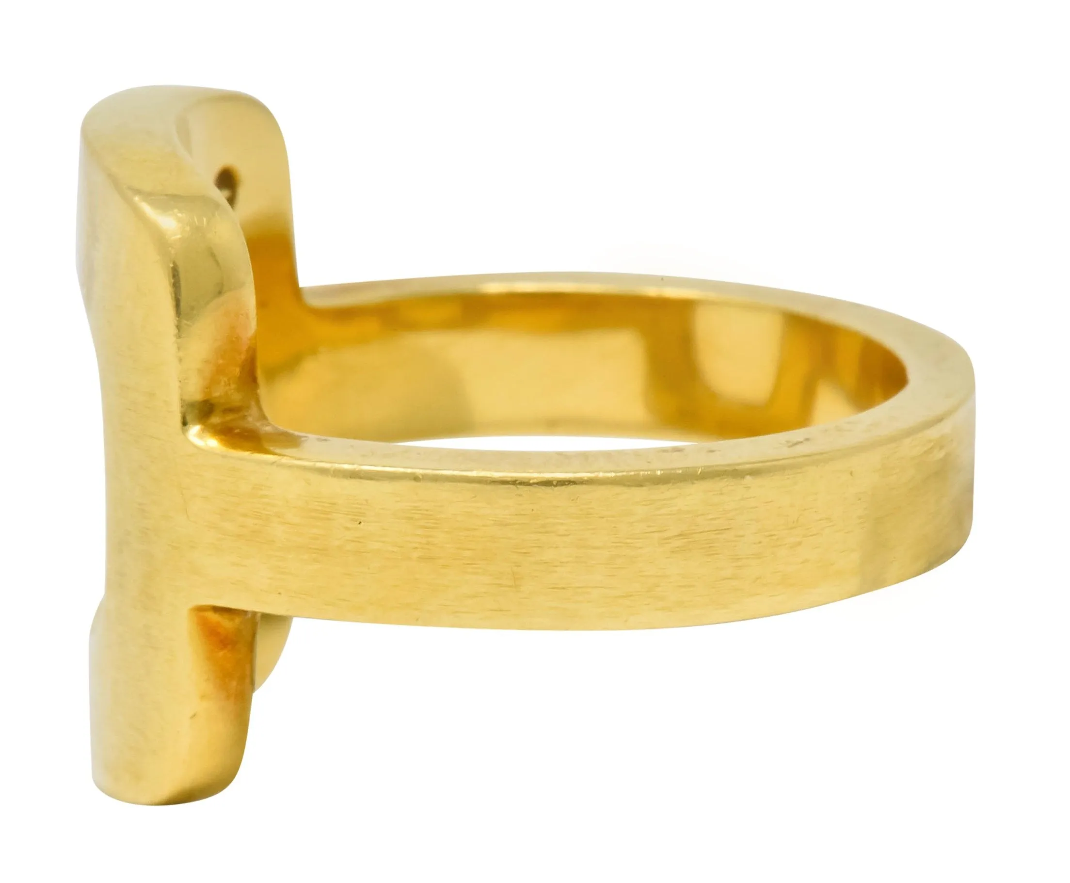 Dinh Van Cartier Modernist 18 Karat Yellow Gold Cushion Ring