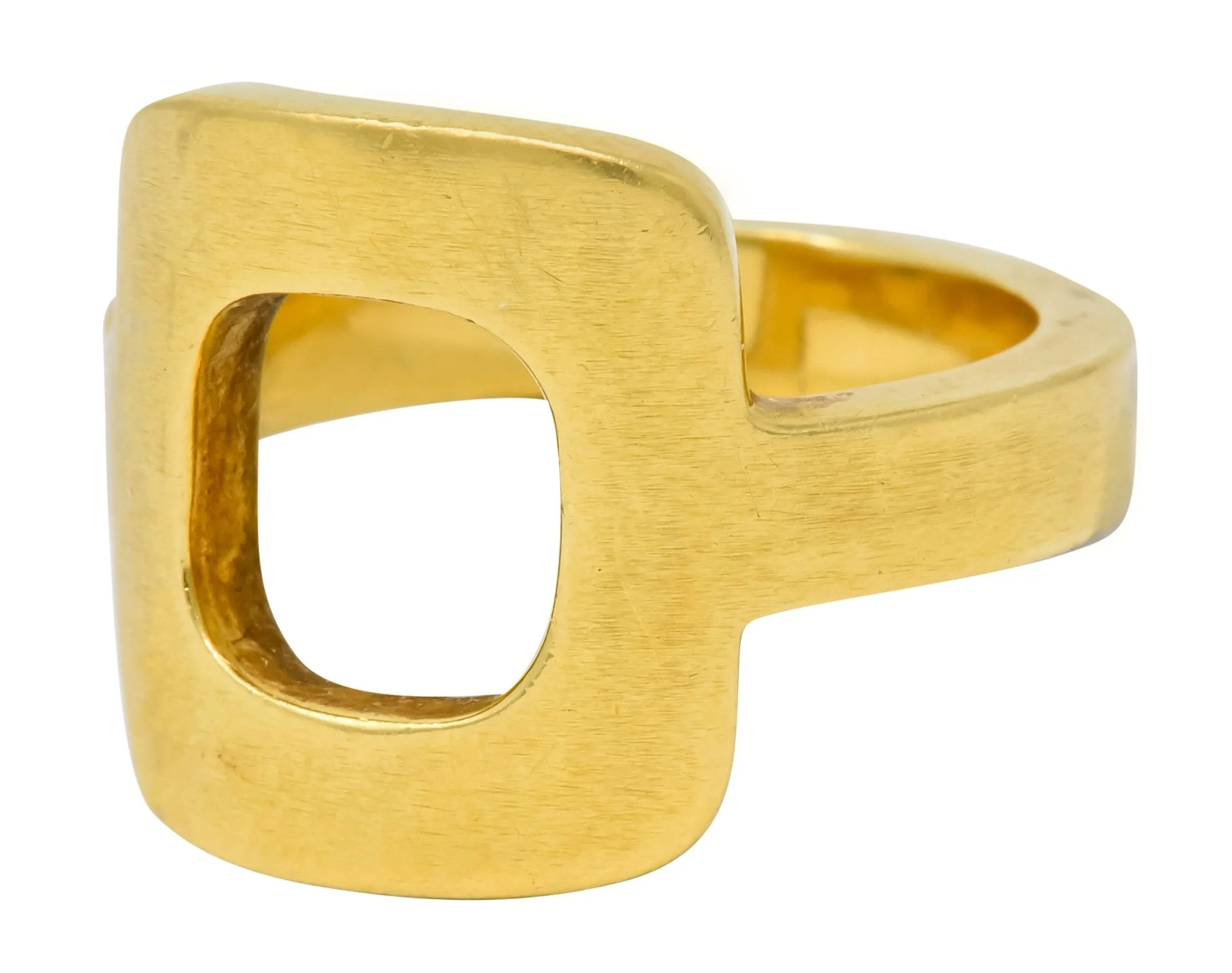 Dinh Van Cartier Modernist 18 Karat Yellow Gold Cushion Ring