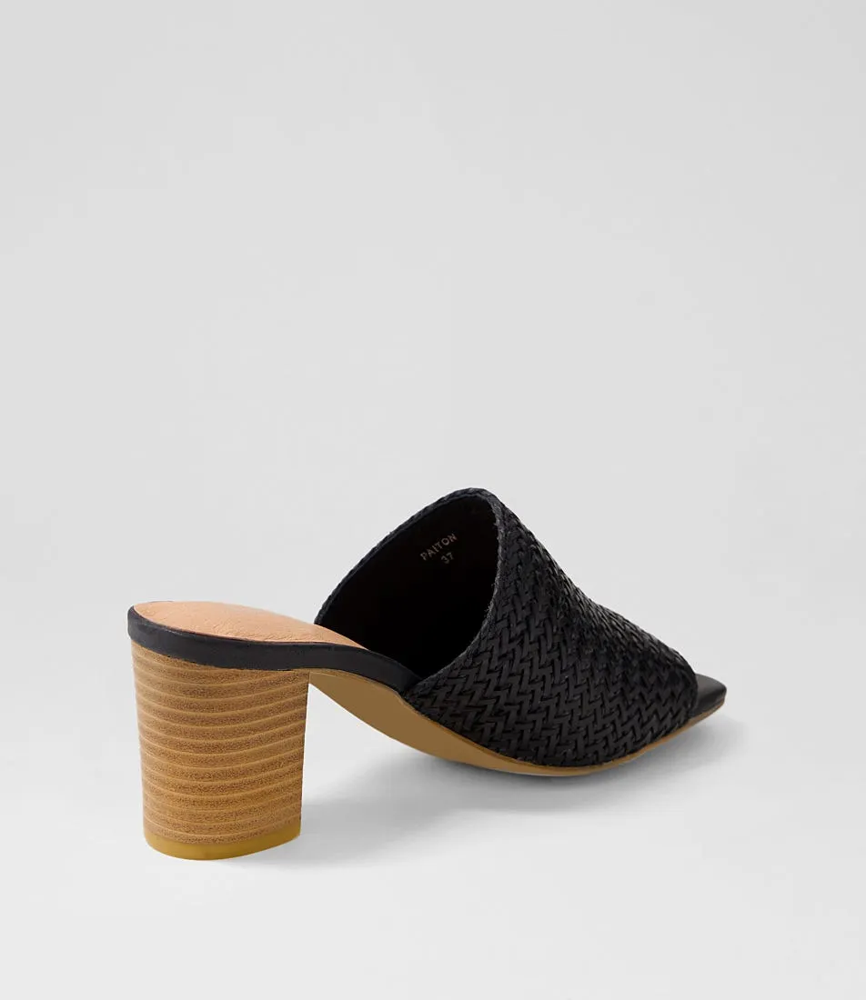 DJANGO & JULIETTE Paiton Black Natural Weave Mules