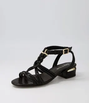 DJANGO & JULIETTE Tainar Black Lizard Sandals