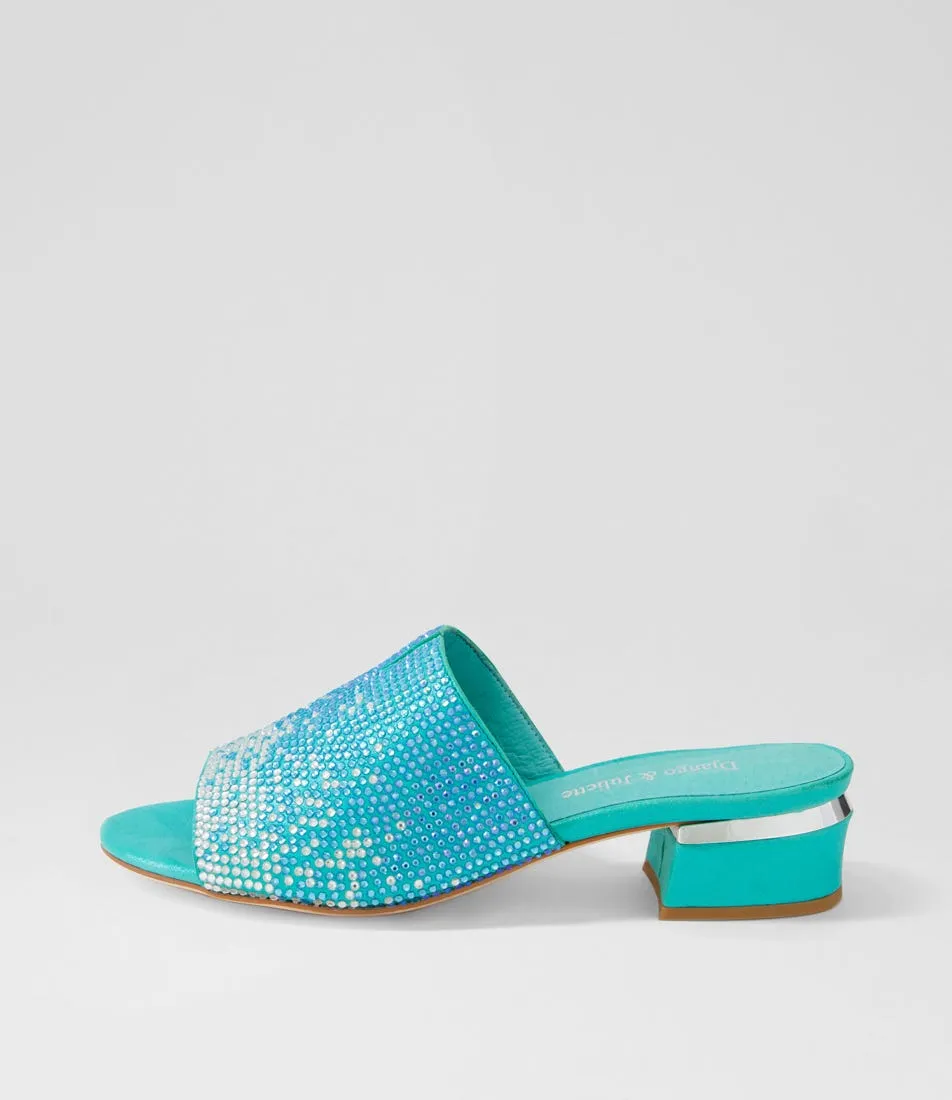 DJANGO & JULIETTE Tamarin Aqua Shimmer Multi Mules