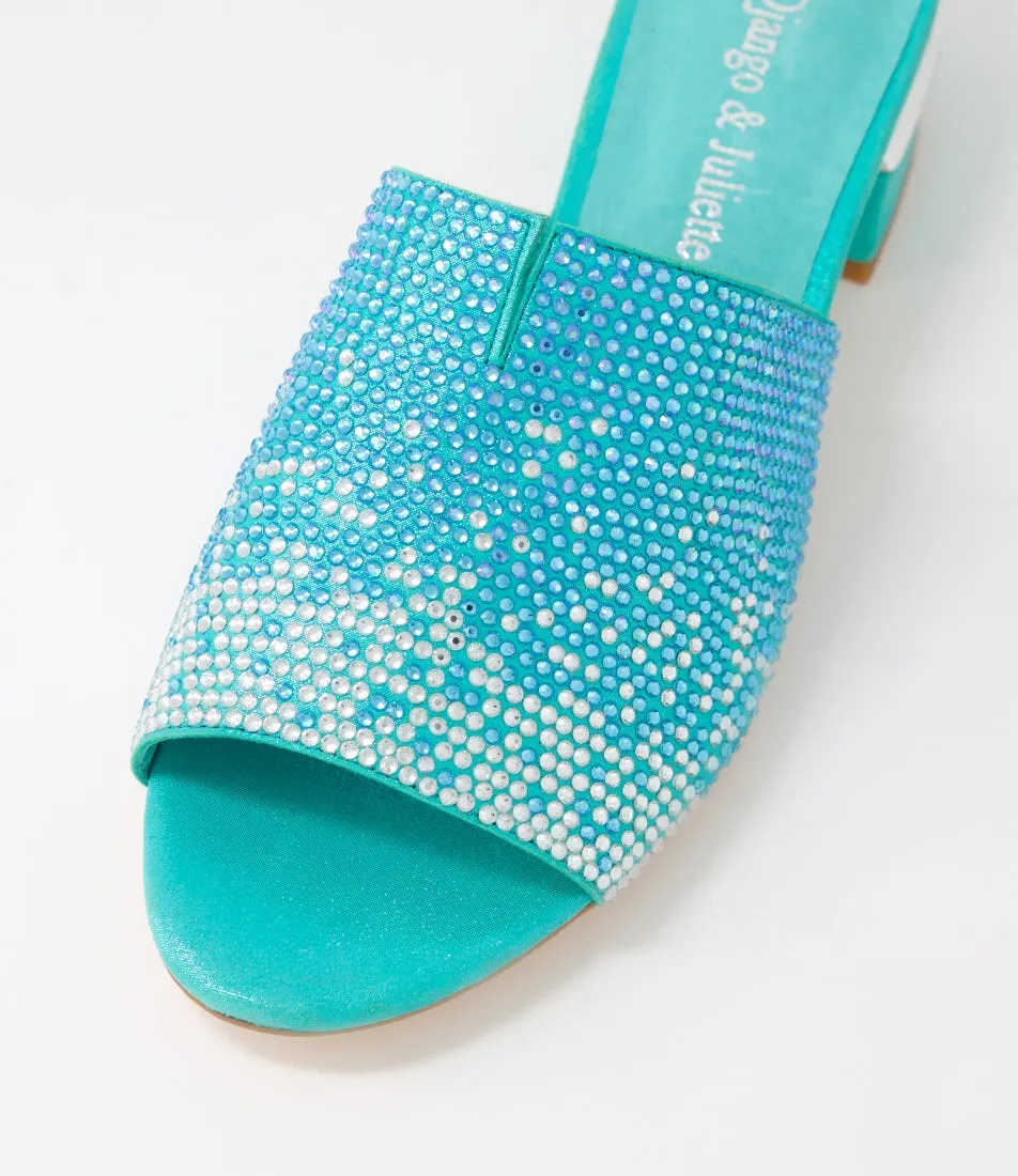 DJANGO & JULIETTE Tamarin Aqua Shimmer Multi Mules