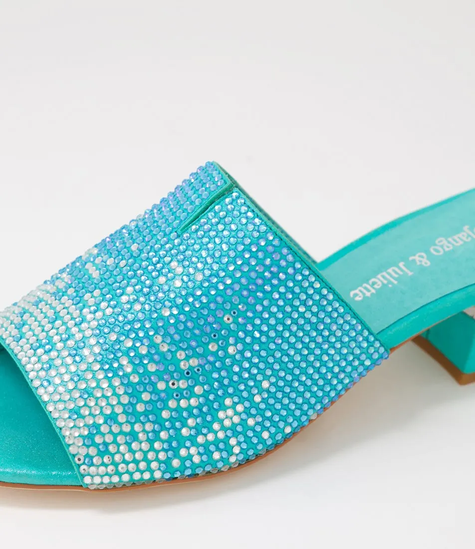 DJANGO & JULIETTE Tamarin Aqua Shimmer Multi Mules