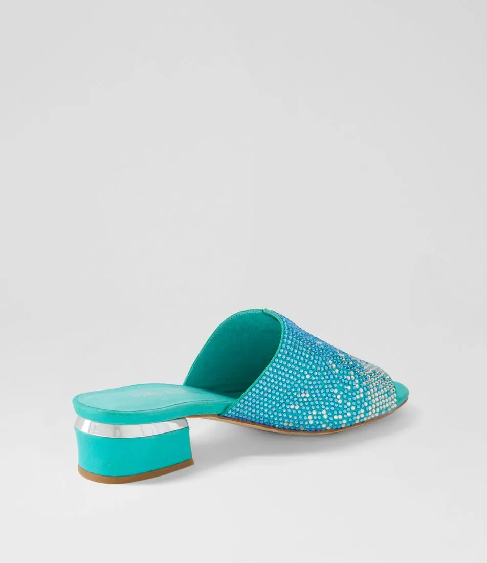 DJANGO & JULIETTE Tamarin Aqua Shimmer Multi Mules