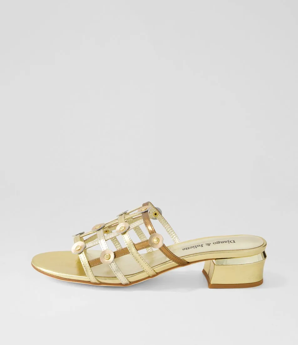 DJANGO & JULIETTE Tychy Gold Multi Leather Mules