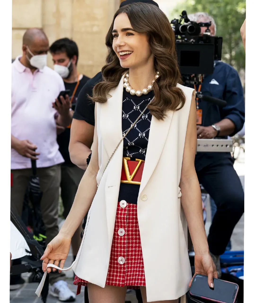 Emily in Paris Season 2 Lily Collins Slits Vest