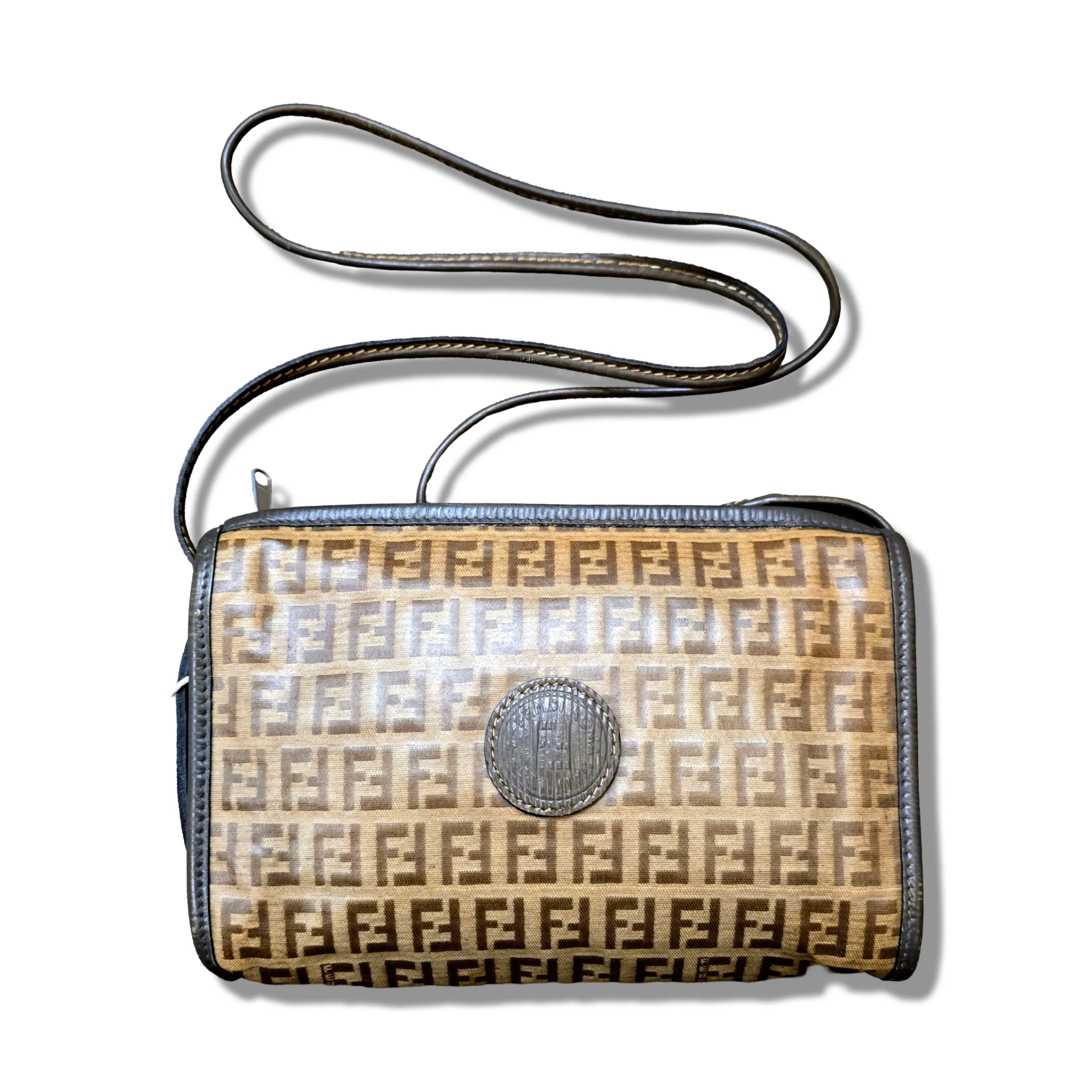 Fendi Zucchino Coated Canvas Crossbody Bag