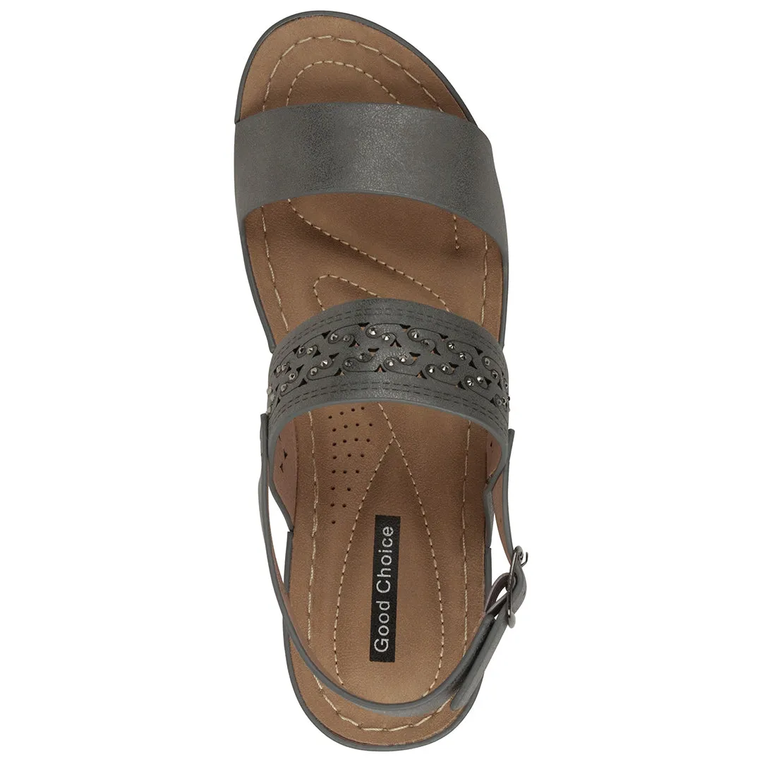 Foley Pewter Wedge Sandals