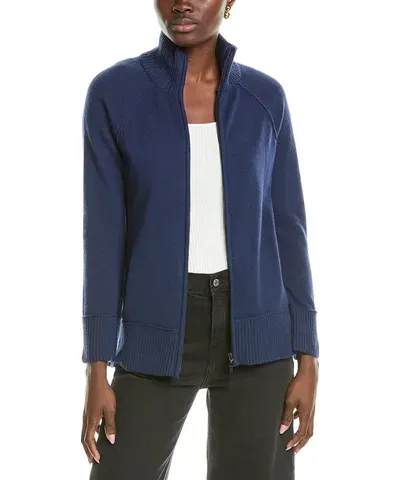 Forte Cashmere Zip Mock Cashmere Cardigan