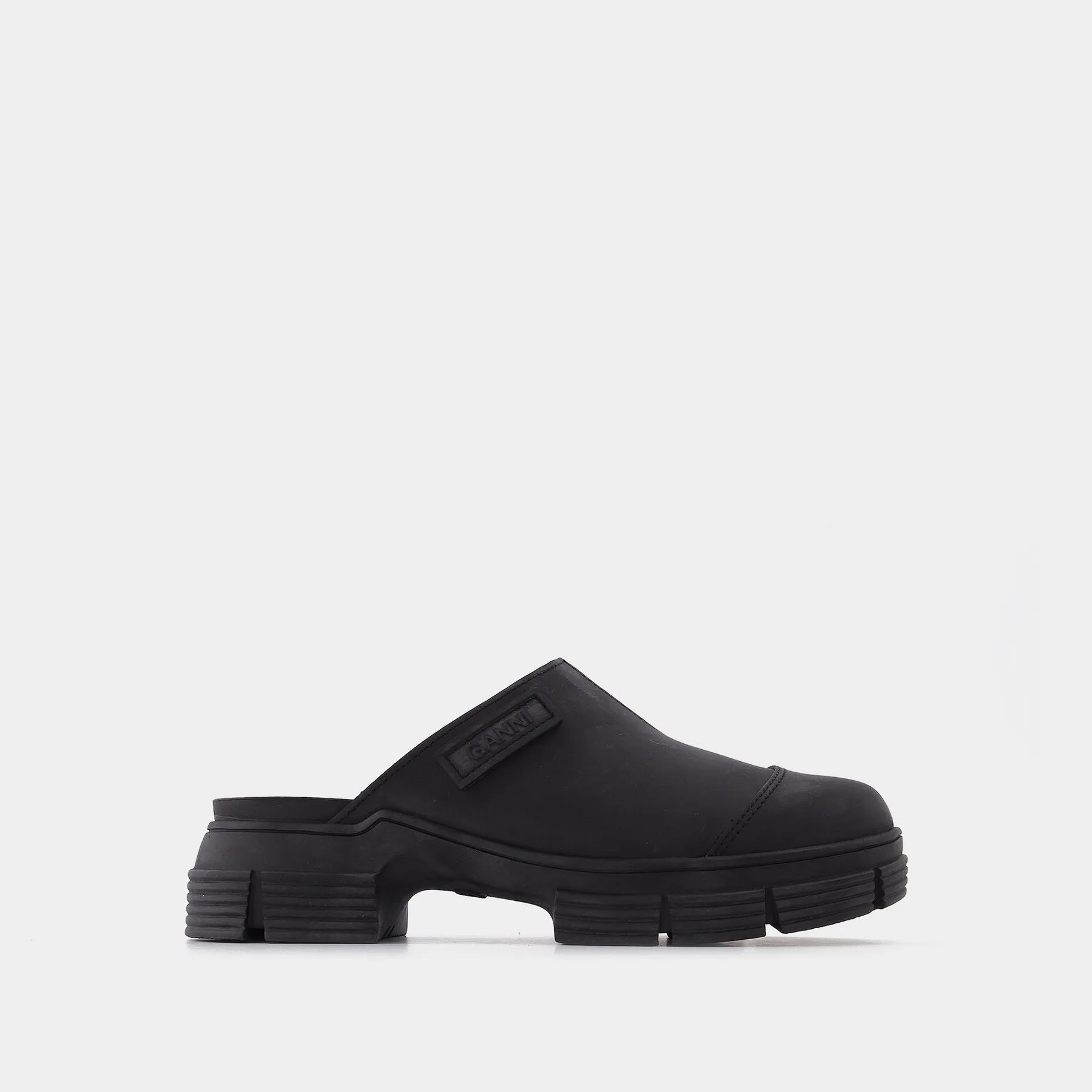 Ganni  Black Recycled Rubber Retro Mules