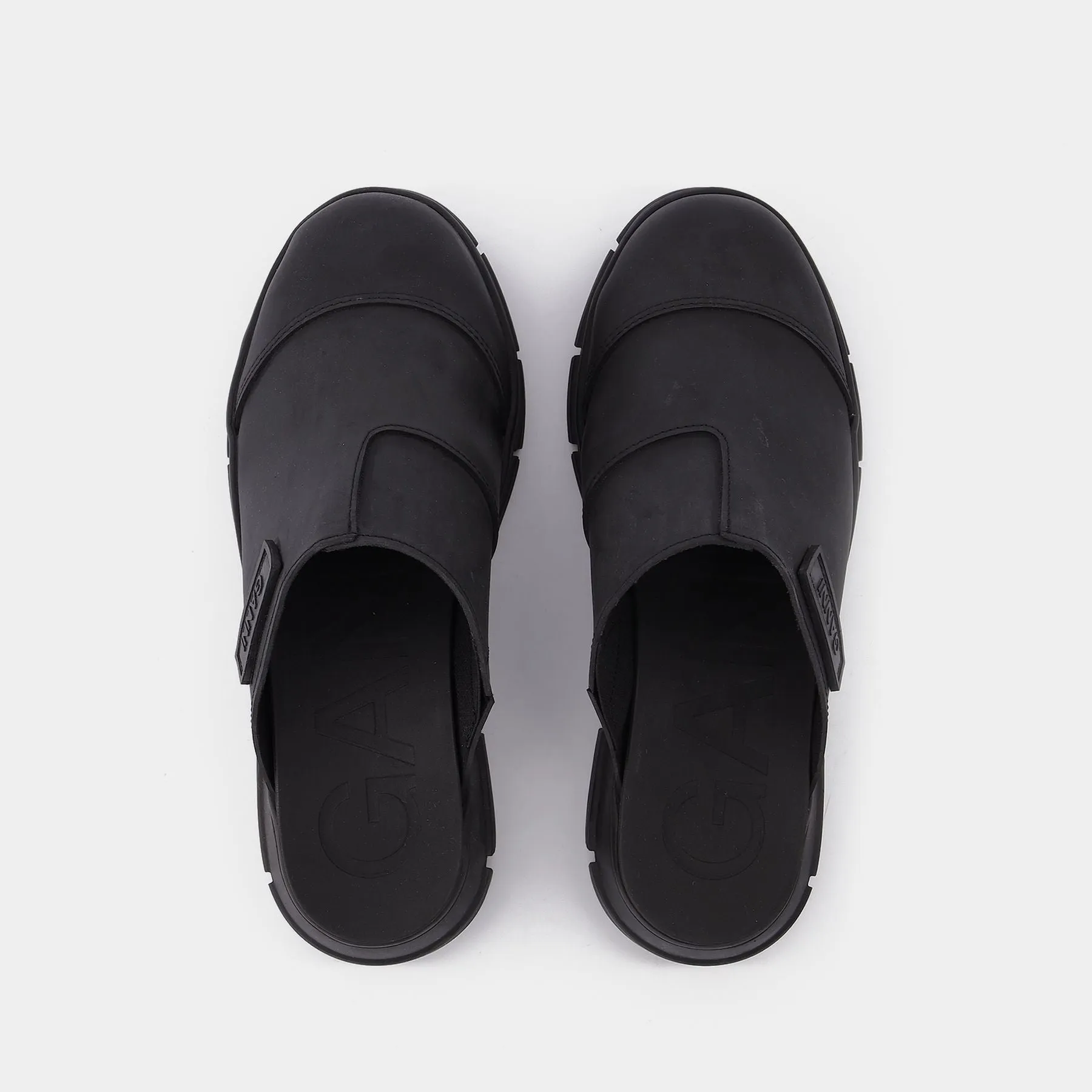 Ganni  Black Recycled Rubber Retro Mules