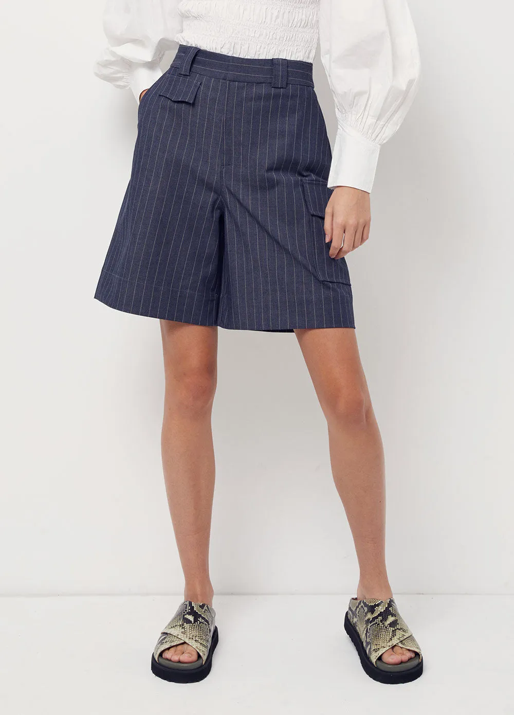 Ganni -  Stretch Stripe Shorts - Shorts