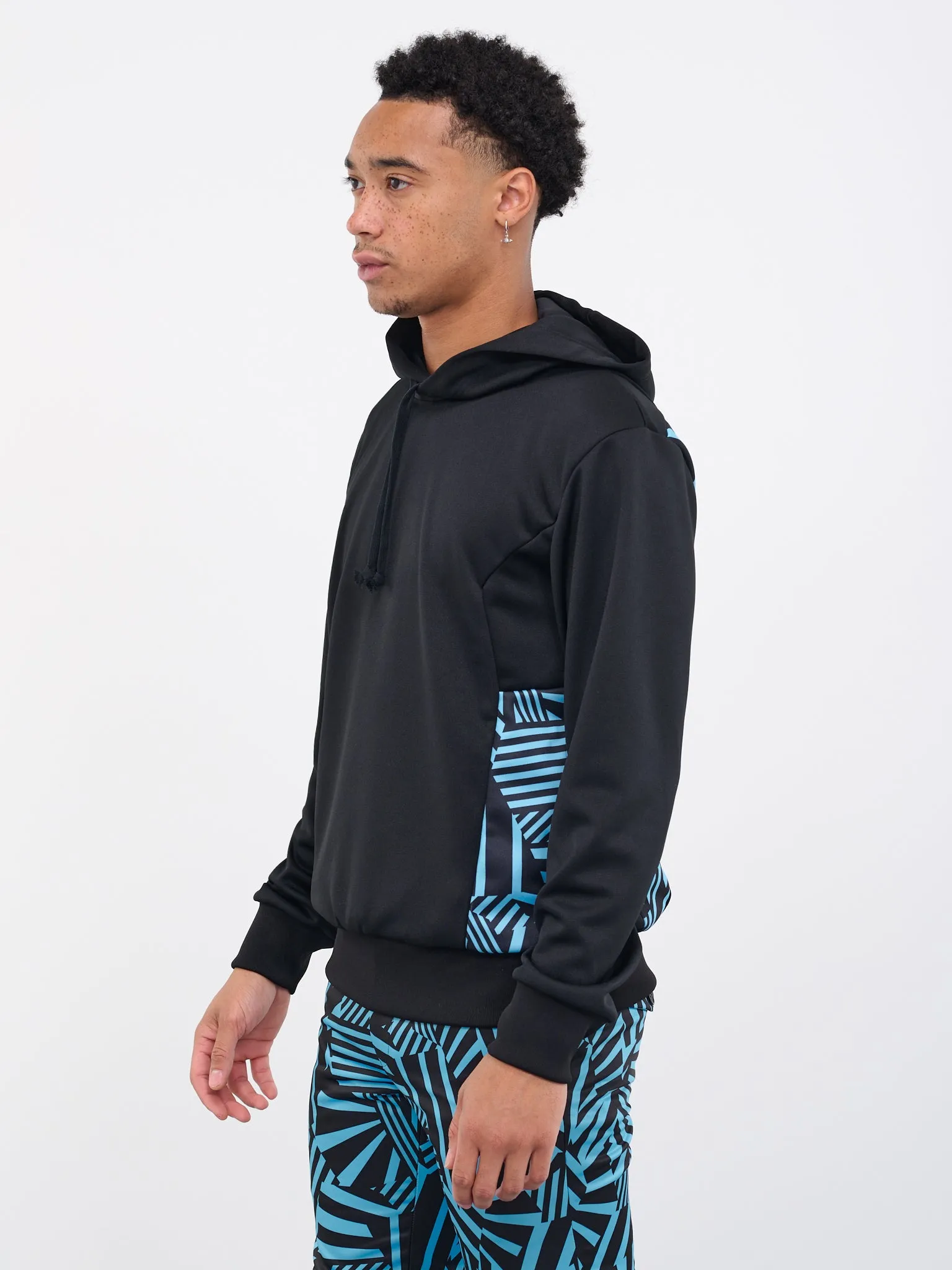 Geometric Tile Hoodie (PK-T016-051-BLACK-BLUE-BLACK)