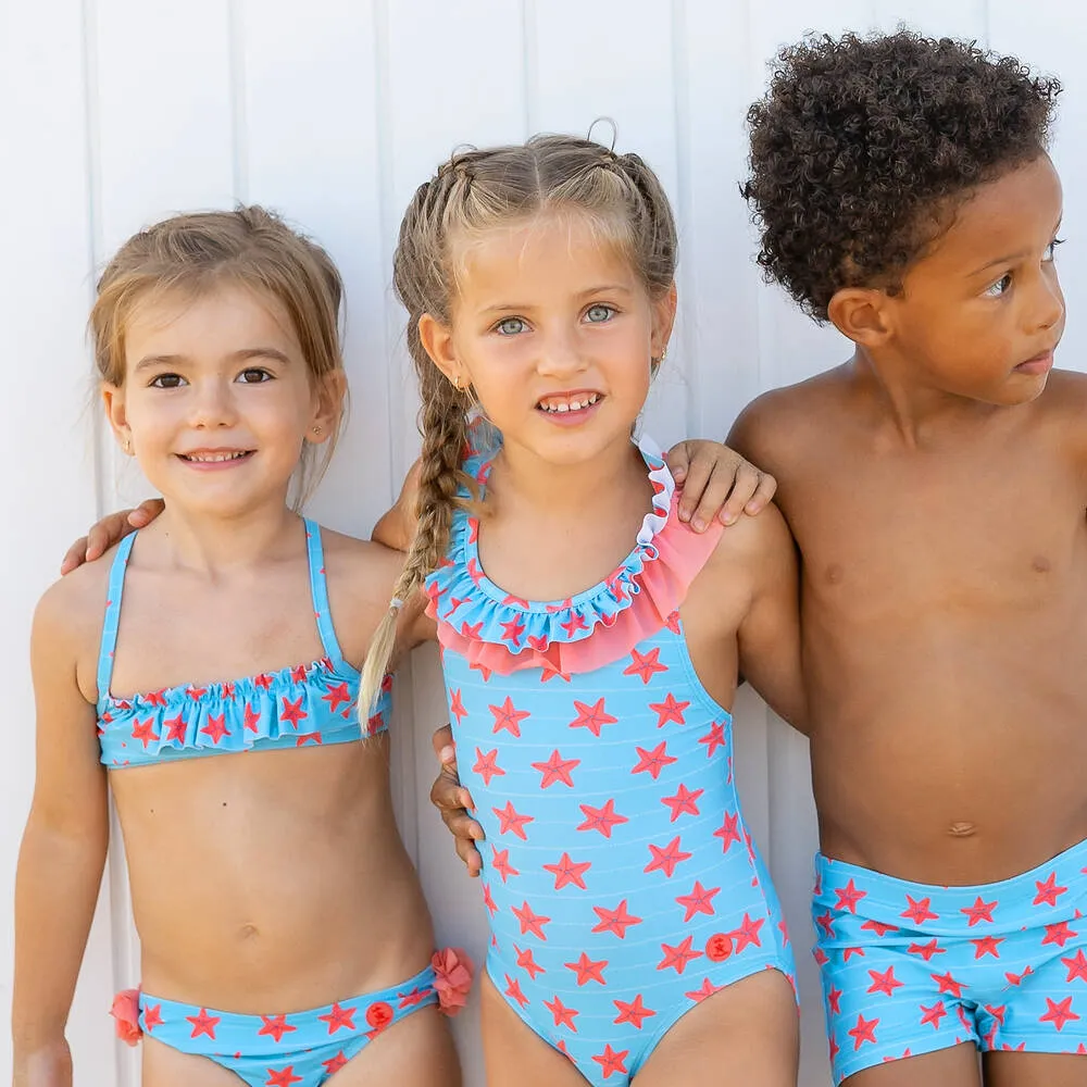 Girls Blue Starfish Bikini