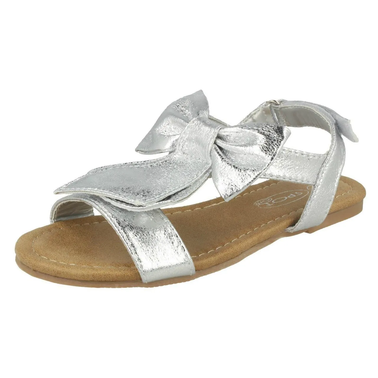 Girls Spot On Bow Trim Sandals