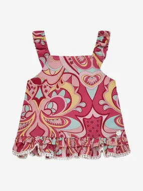 Guess Girls Paisley Sleeveless Top in Pink