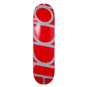 HODDLE SKATEBOARDS LOGO DECK GRAY RED 8.375