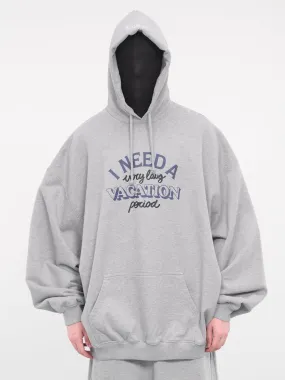 'I Need A Vacation' Hoodie (UE64HD260G-GREY-MELANGE)