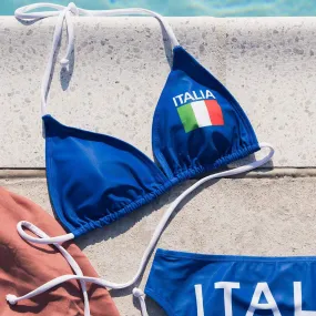 Italia Bikini Top (Blue)