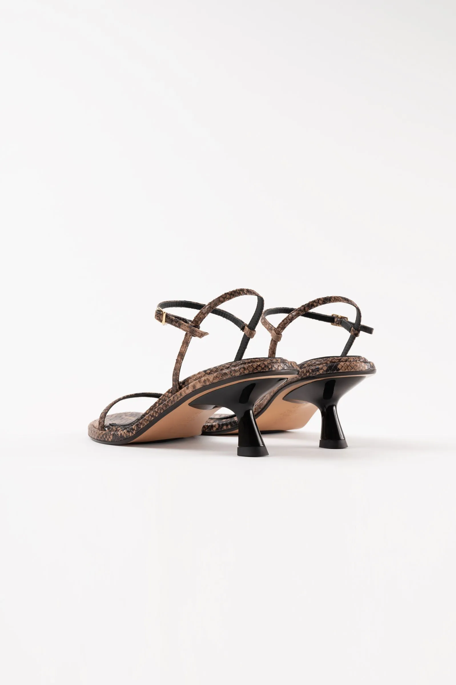 IVONE - Dark Brown Python Leather Sandals