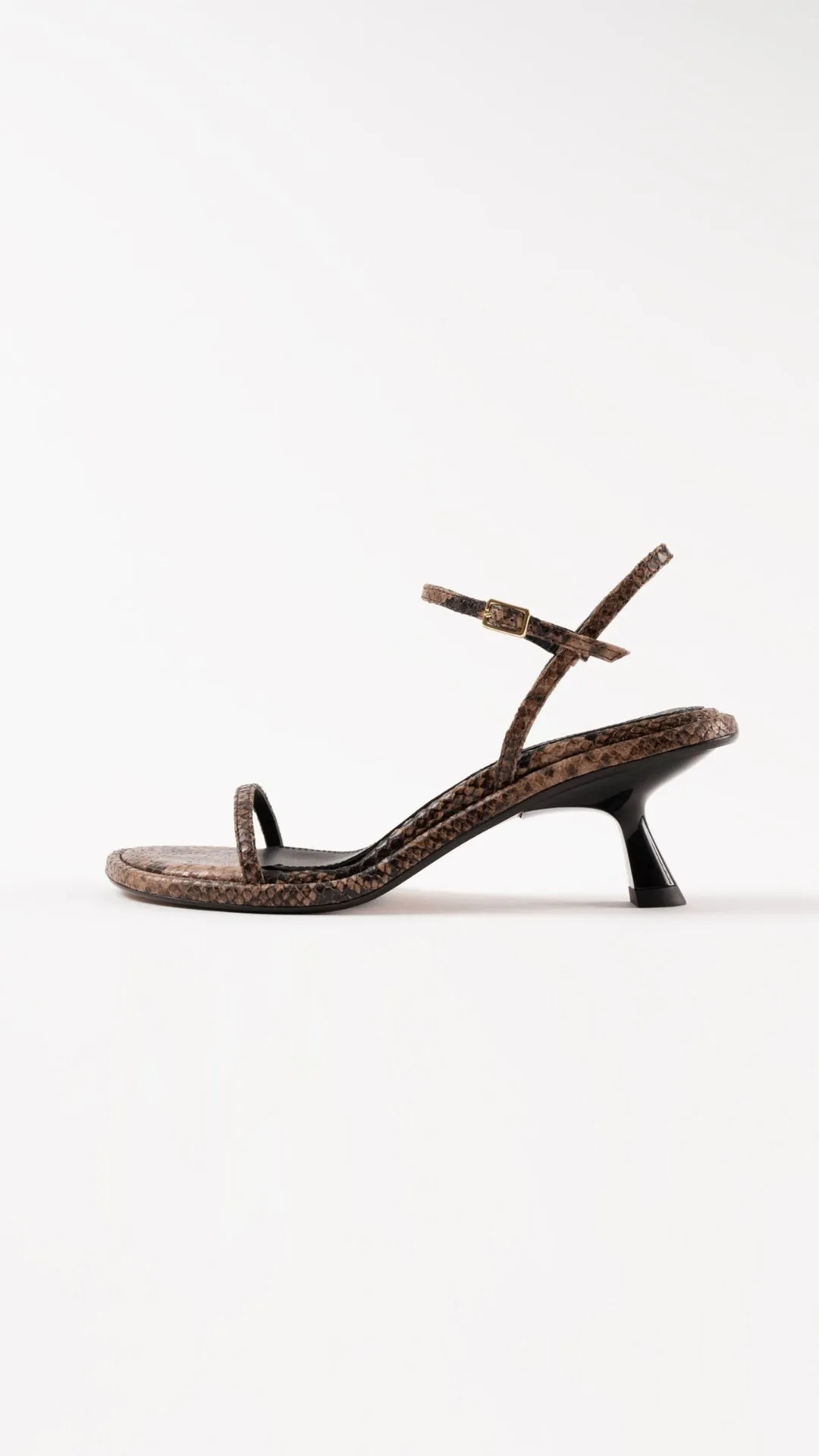 IVONE - Dark Brown Python Leather Sandals