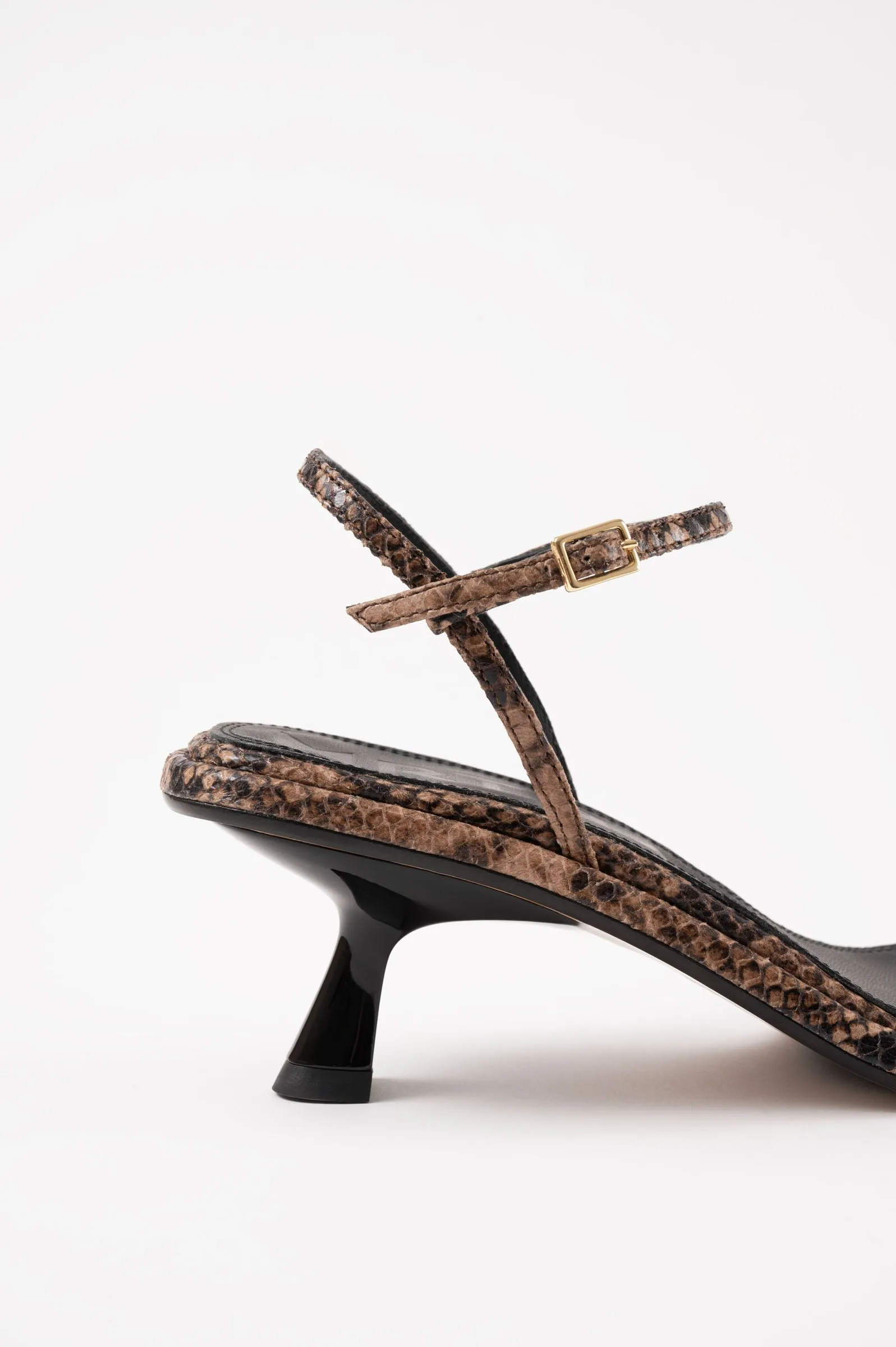 IVONE - Dark Brown Python Leather Sandals