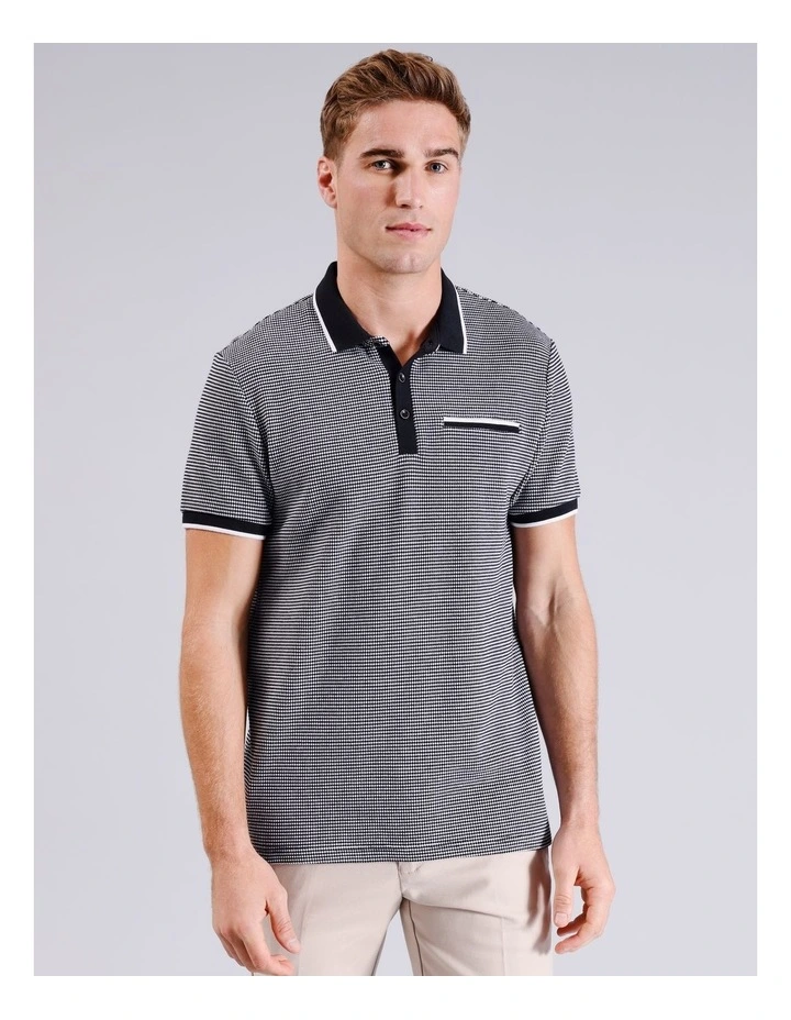 Joshua Jacquard Polo in Navy