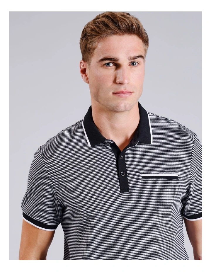 Joshua Jacquard Polo in Navy