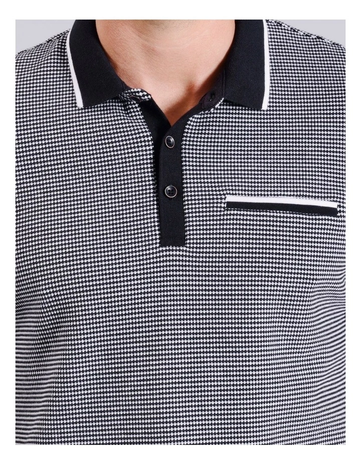 Joshua Jacquard Polo in Navy