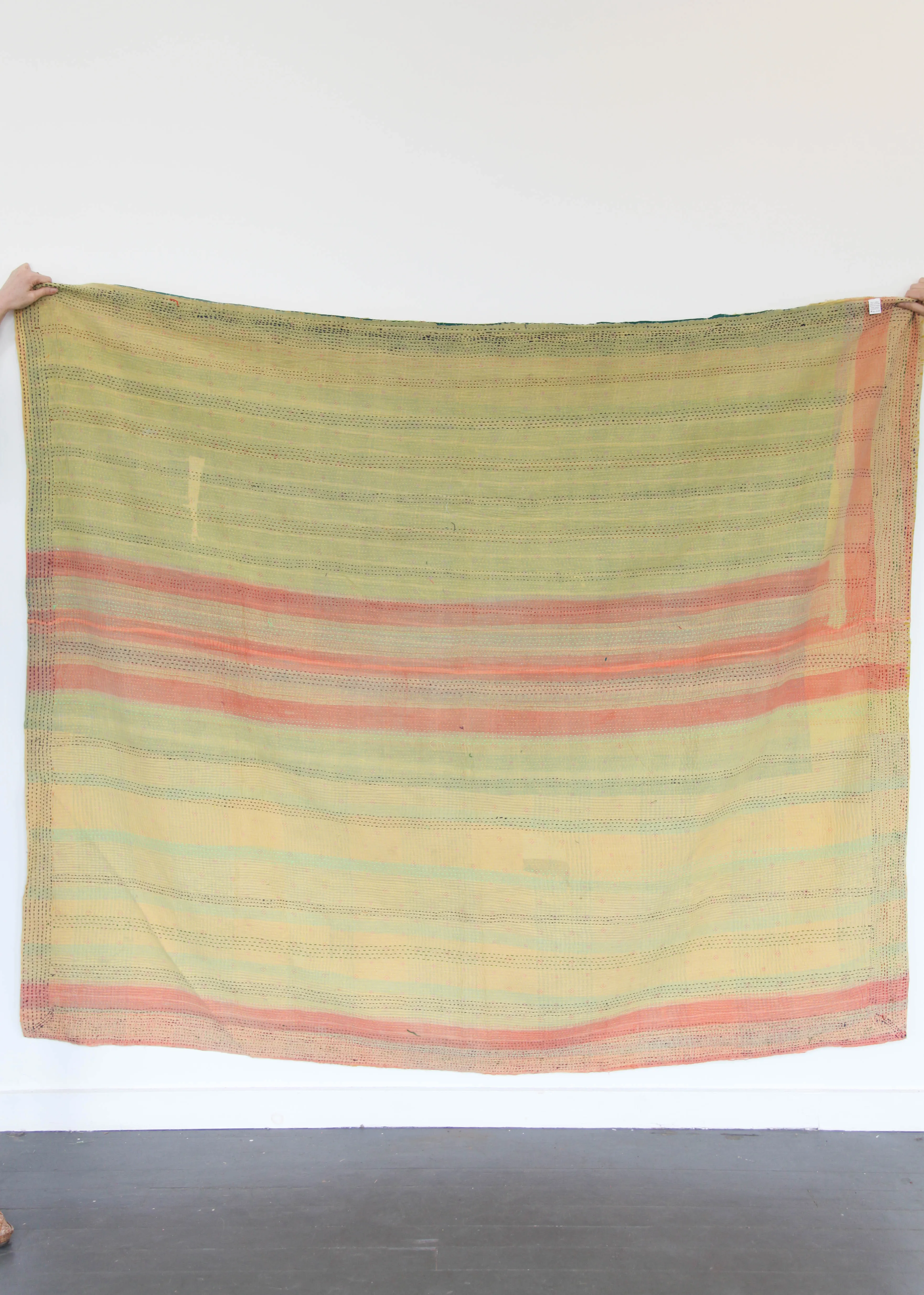 Kantha Quilt - Yellow/Peach