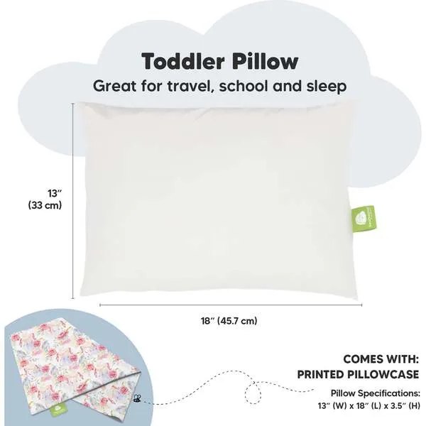 KeaBabies 13X18 Toddler Pillow with Pillowcase for Sleeping, Fantasy