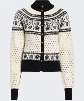 Khaite Marc Cardigan Ivory And Black