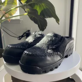 Kiko Kostadinov Bindra Sabo Pony Hair Mules Black