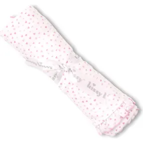 Kissy Kissy Sweethearts Blanket, White & Pink