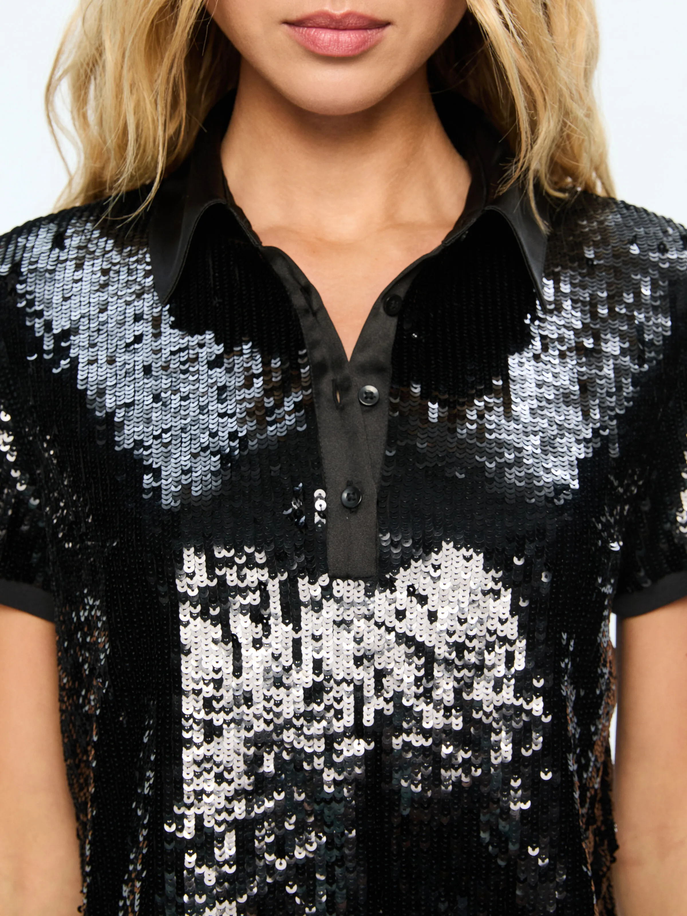 KIT SEQUIN FITTED POLO SHIRT