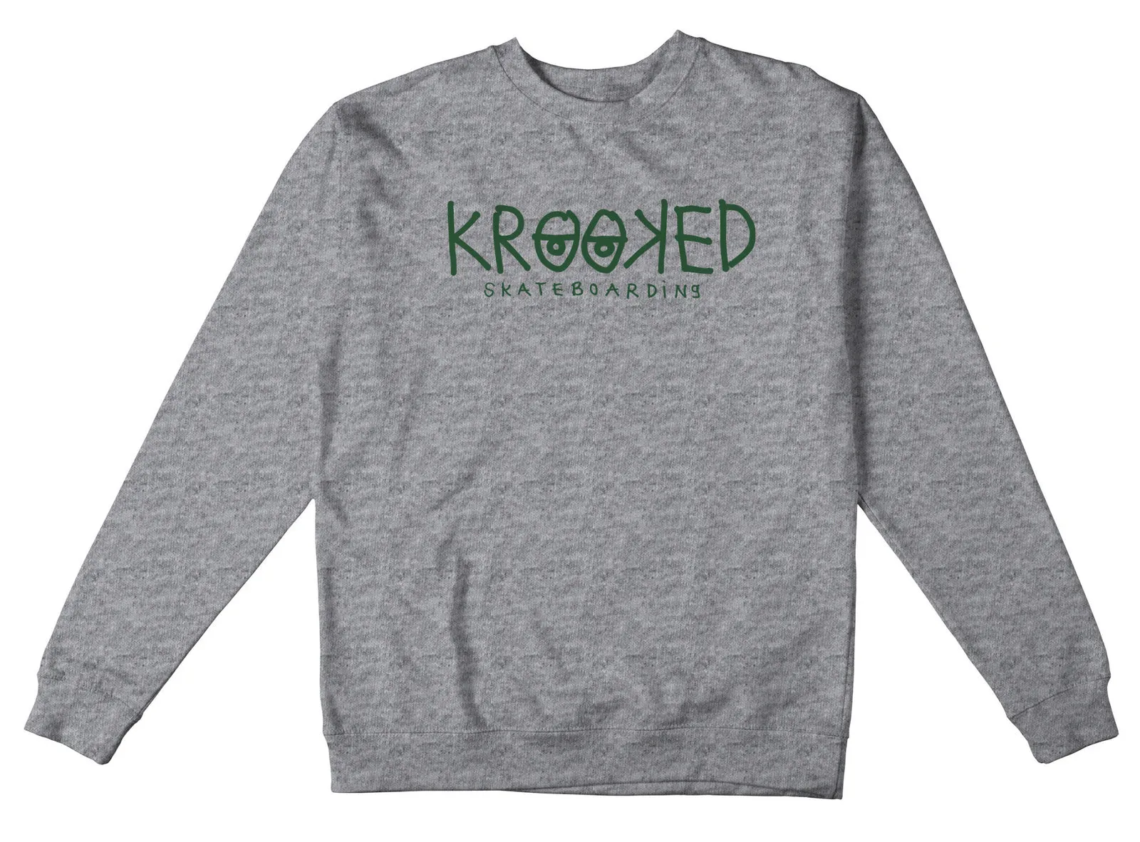 KROOKED SKATEBOARDS EYES CREWNECK HEATHER GREY