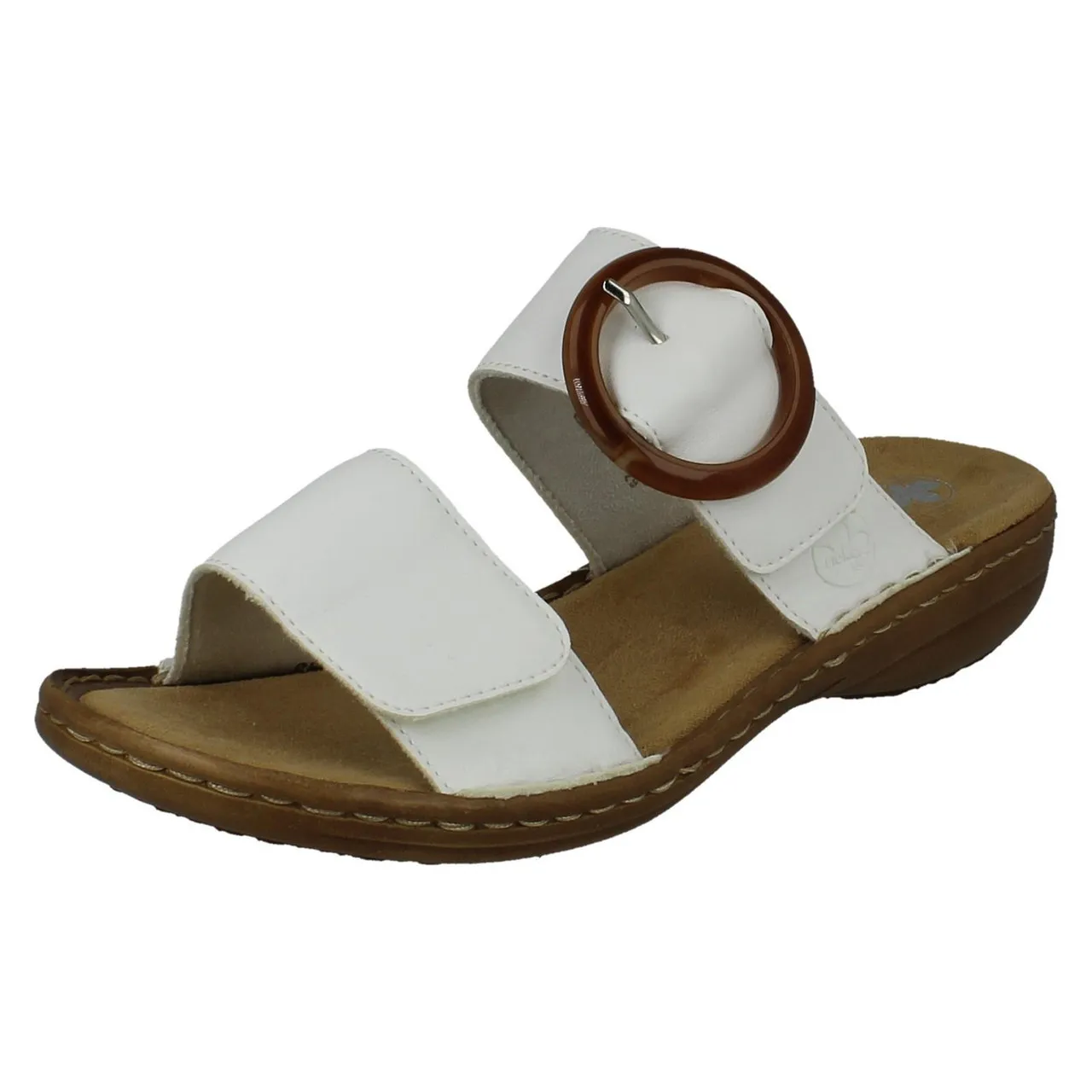 Ladies Rieker Slip On Adjustable Strap Summer Mules 60894