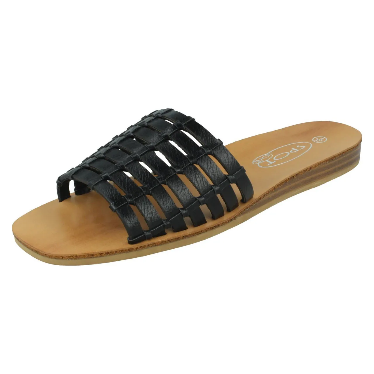 Ladies Spot On Weave Vamp Mules F0R0336