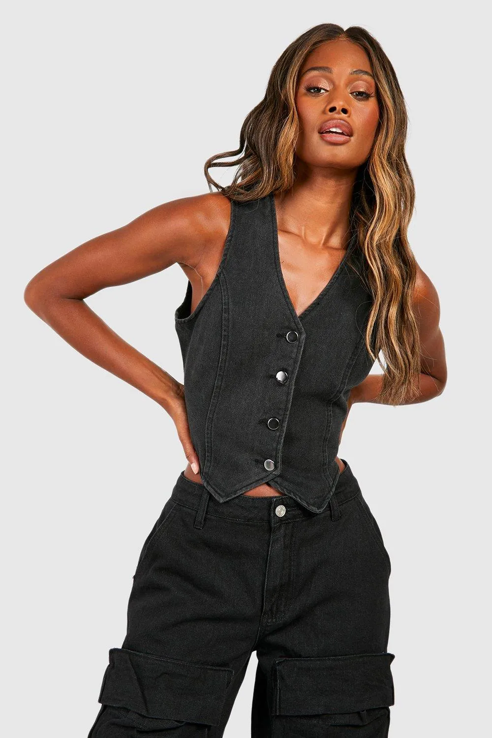 Longline Denim Vest