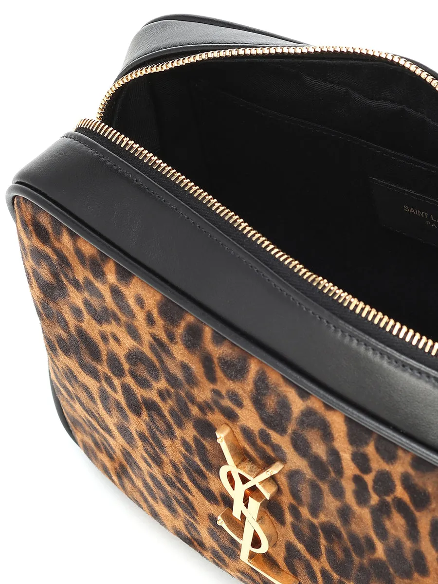 Lou Camera Bag in Leopard-print and Smooth Leather