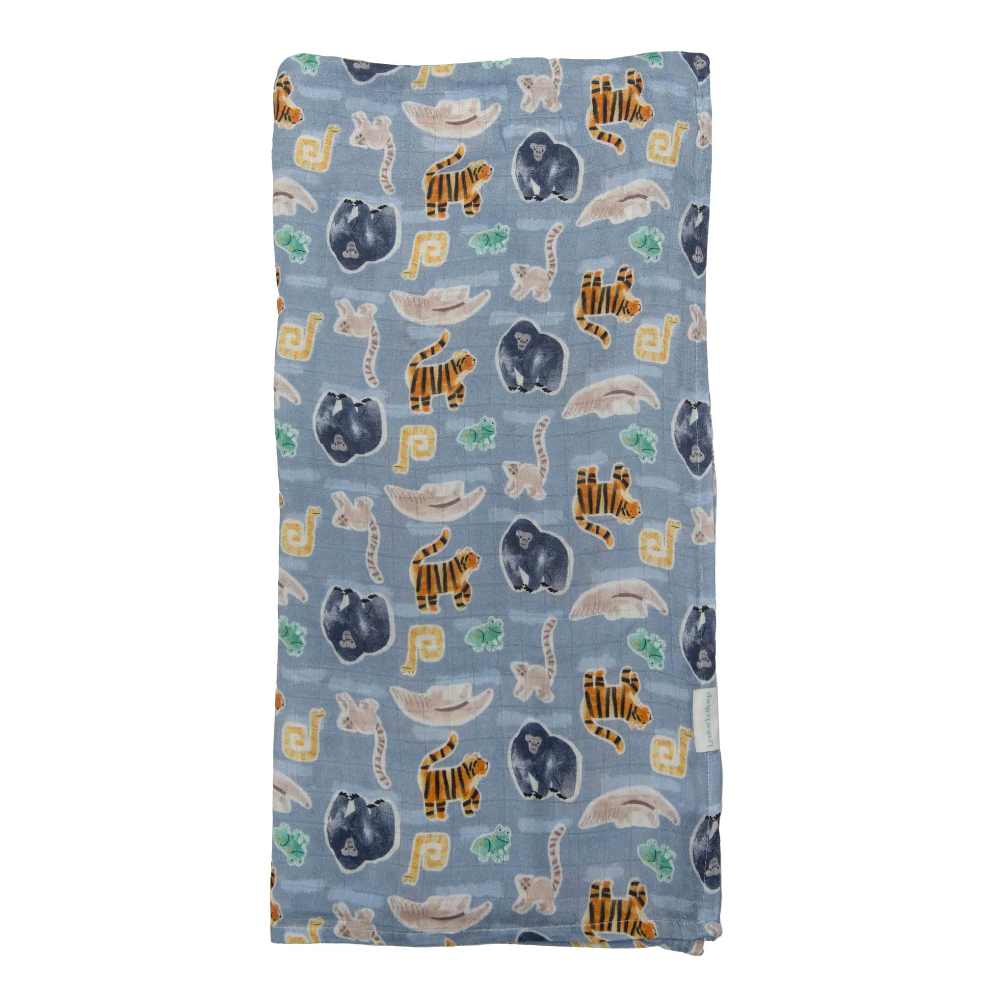 Loulou Lollipop Bamboo Muslin Swaddle Blanket - Jungle Friends  - Clement