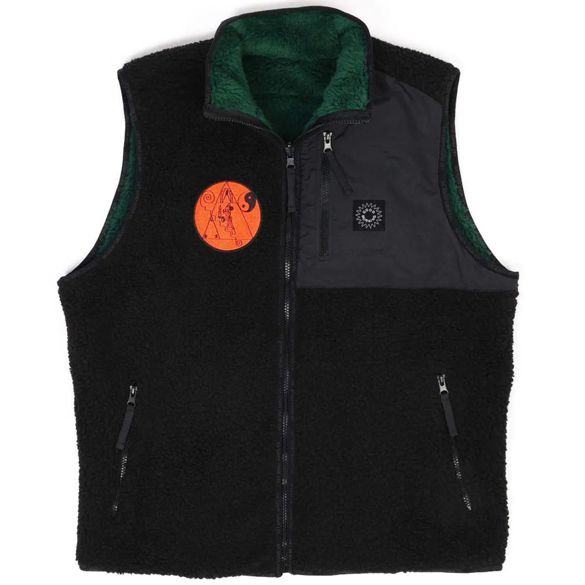 LSD World Peace Reversible Zip Thru Vest - Black/Forest