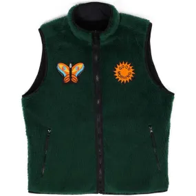 LSD World Peace Reversible Zip Thru Vest - Black/Forest