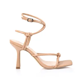 Lucky Heeled Sandals - Dark Camel Smooth