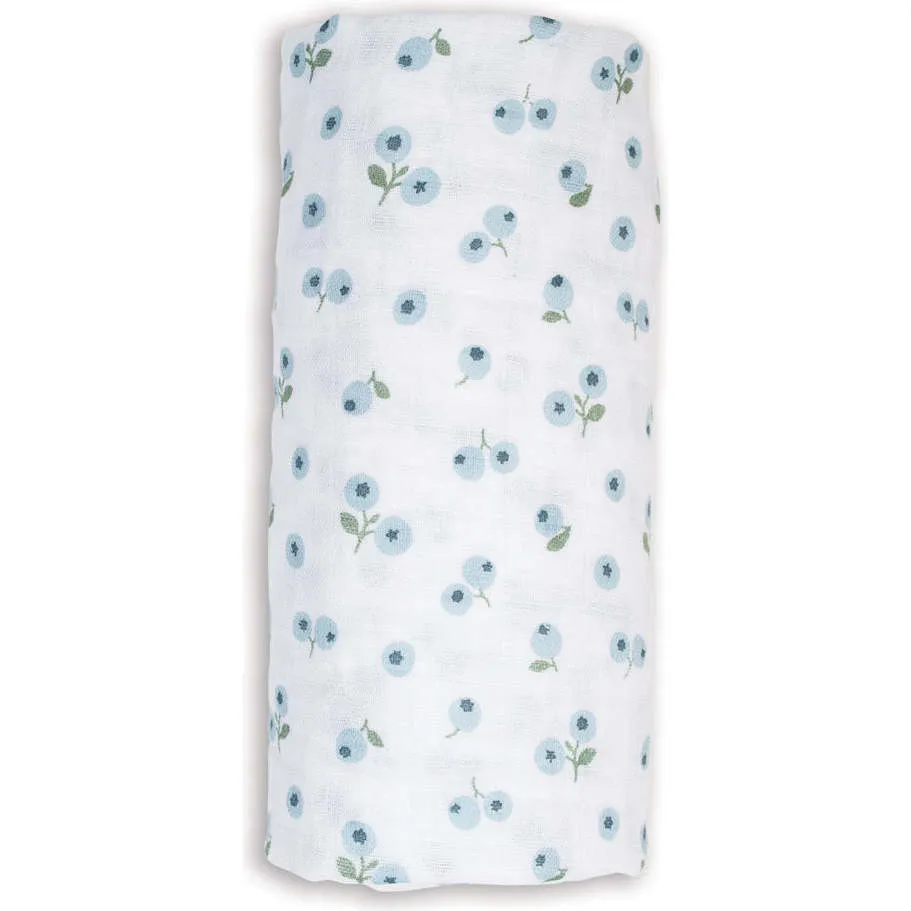 Lulujo Muslin Swaddle Blanket, Blueberries