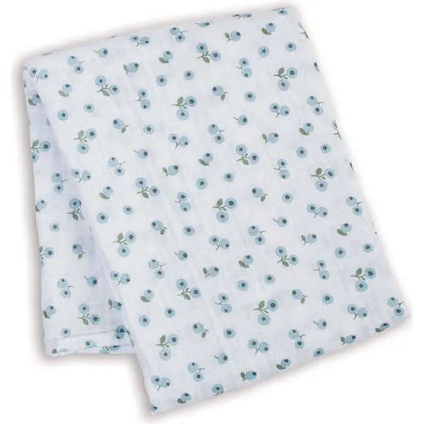 Lulujo Muslin Swaddle Blanket, Blueberries