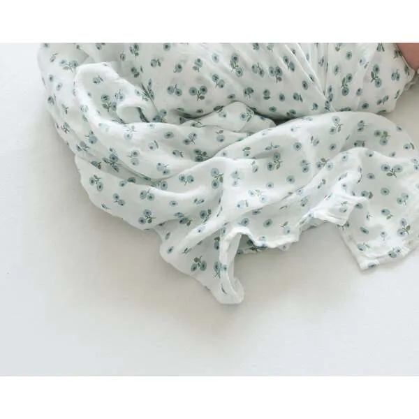 Lulujo Muslin Swaddle Blanket, Blueberries