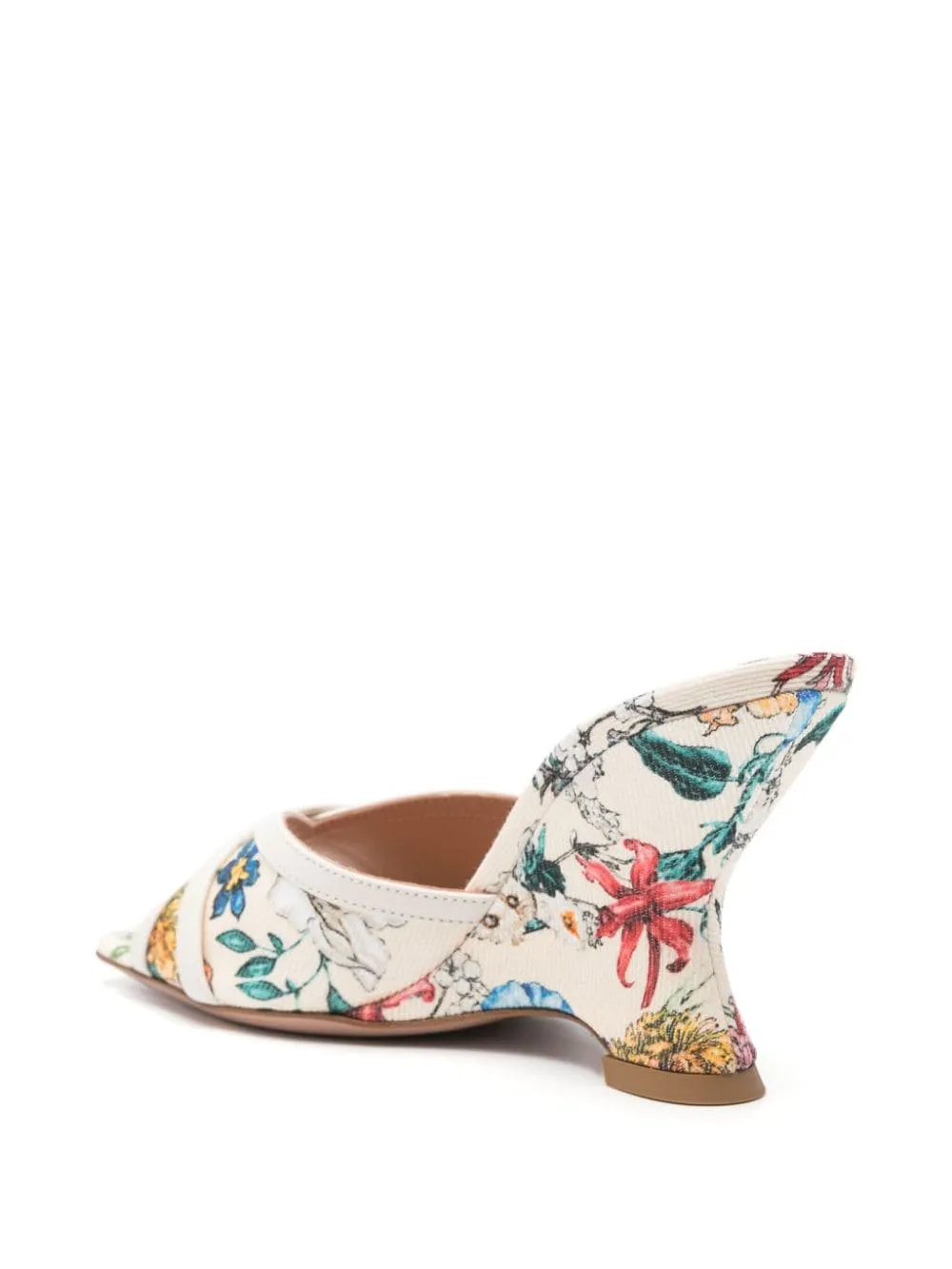 Malone Souliers    Malone Souliers Perla Wedge 85 Printed Canvas Mules